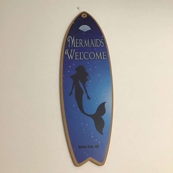 Santa Cruz CA Mermaids Welcome Beach Fantasy Surfboard Sign Wall Art 5x16” NEW - Picture 12 of 15